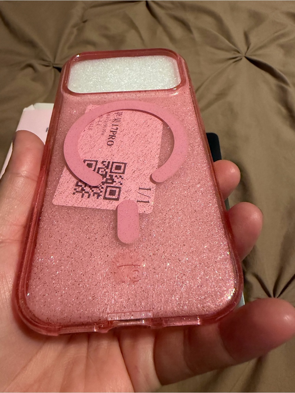 Velvet caviar case iPhone 17 pro Pink Glitter Protective Cell Phones